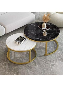 NKX 2 Round Modern Luxury Coffee Table with Metal Frame  - Image 1
