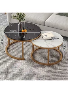 NKX 2 Round Modern Luxury Coffee Table with Metal Frame  - Image 2