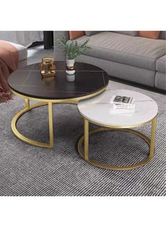 NKX 2 Round Modern Luxury Coffee Table with Metal Frame  - Image 3