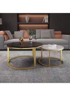 NKX 2 Round Modern Luxury Coffee Table with Metal Frame  - Image 4
