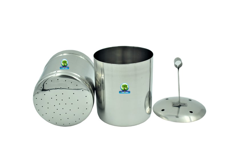 CooPany صانعة القهوة الفلتر الجنوبية الهندية من كوو باني® من الفولاذ المقاوم للصدأ 200 مل (4 إلى 5 أكواب) ومجموعة تقليدية من 4 قطع من دابارا القهوة من كومباكونام (كوب 150 مل، دابارا 250 مل) - Image 3