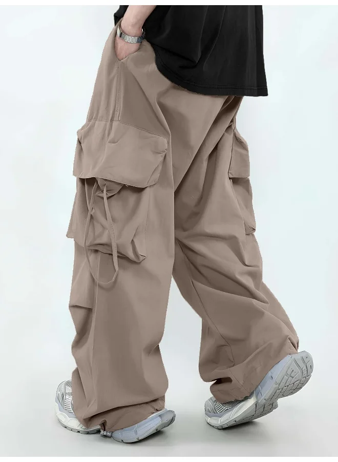 Maniac Mens Solid Silver Mink Polyester Nylon Fabric Cargo Pant