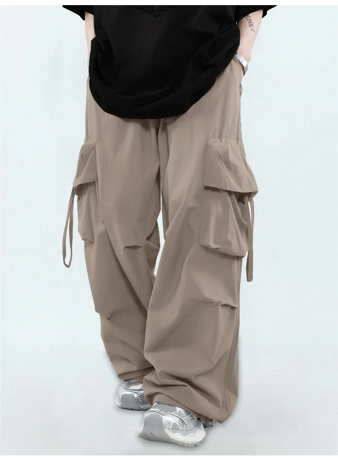 Maniac Mens Solid Silver Mink Polyester Nylon Fabric Cargo Pant