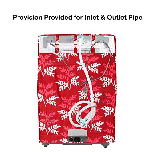 E-Retailer Washing Machine Cover for Front Load 5kg to 7.5kg | Light Weight Dustproof Cover with Zip Enclosure | Leaf Fully Automatic Washer Protector for Indoor Outdoor Use | Size 23x23x35 Inch - Image 3