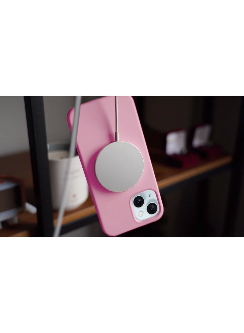 Wtech Soft Liquid Silicone Case Cover With MagSafe For Apple iPhone 15 Plus 2023 Light Pink - Image 5