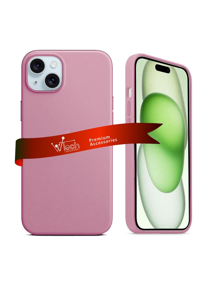 Wtech Soft Liquid Silicone Case Cover With MagSafe For Apple iPhone 15 Plus 2023 Light Pink - Image 1