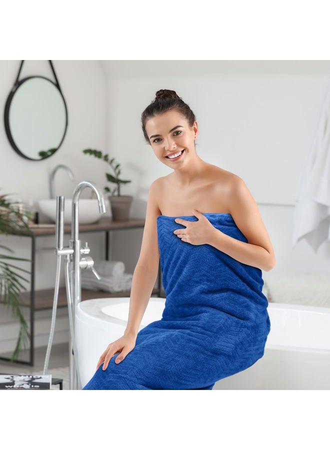 SmoothNovelty طقم مناشف استحمام عملاقة 2 حزمة 40 × 80 بوصة، مناشف فخمة سريعة الجفاف من فليس كورال، ماصة وناعمة وخفيفة الوزن للاستخدام المنزلي، في صالة الألعاب الرياضية، أثناء السفر، على الشاطئ (أزرق داكن) - Image 5