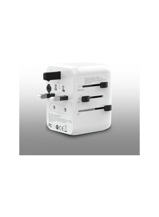 GREEN LION محول سفر عالمي 20 واط من جرين ليون، تصميم مبتكر، حماية من الدائرة القصيرة، حماية من السخونة الزائدة - أبيض - Image 3