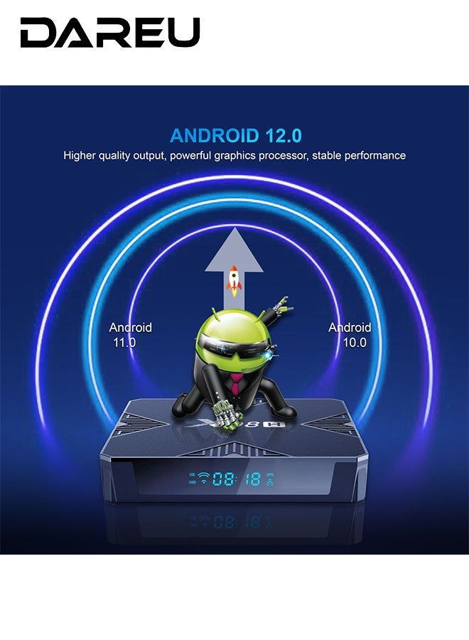 DAREU X98H Android TV Box 12.0, H618 Chip, 2GB RAM 16GB ROM, 4K HDR Smart Media Player with Dual-Band WiFi 2.4G/5G, WiFi 6, Streaming Box for Home Entertainment - Image 3