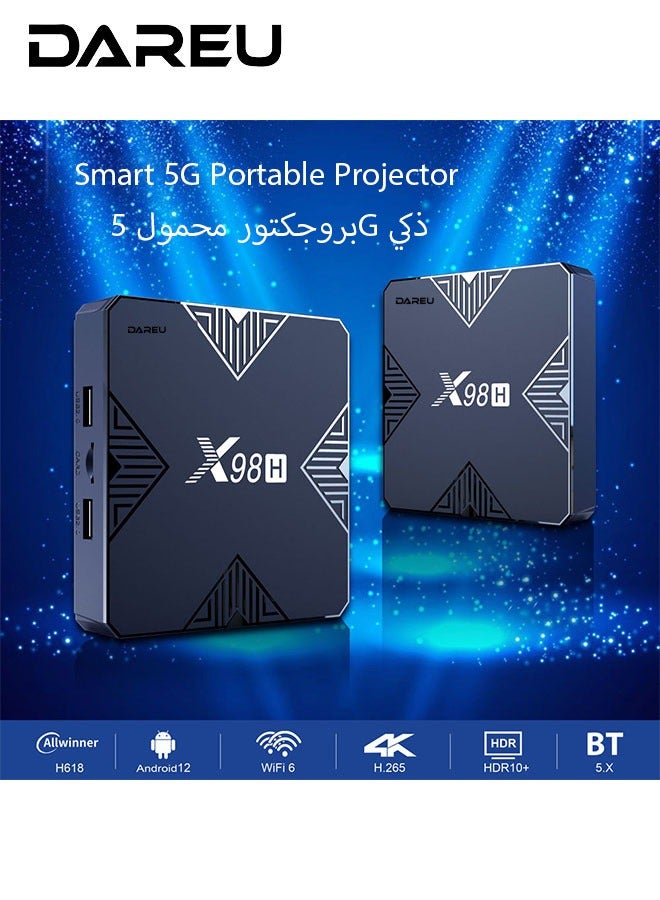 DAREU X98H Android TV Box 12.0, H618 Chip, 2GB RAM 16GB ROM, 4K HDR Smart Media Player with Dual-Band WiFi 2.4G/5G, WiFi 6, Streaming Box for Home Entertainment - Image 1