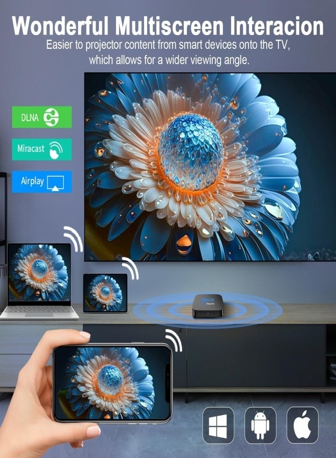 داريو جهاز X98H Android TV Box 12.0، بمعالج H618، يدعم WiFi ثنائي النطاق 2.4G/5.8G، مشغل وسائط بدقة 4K HDR، بذاكرة عشوائية 2 جيجابايت ومساحة تخزين 16 جيجابايت - Image 3