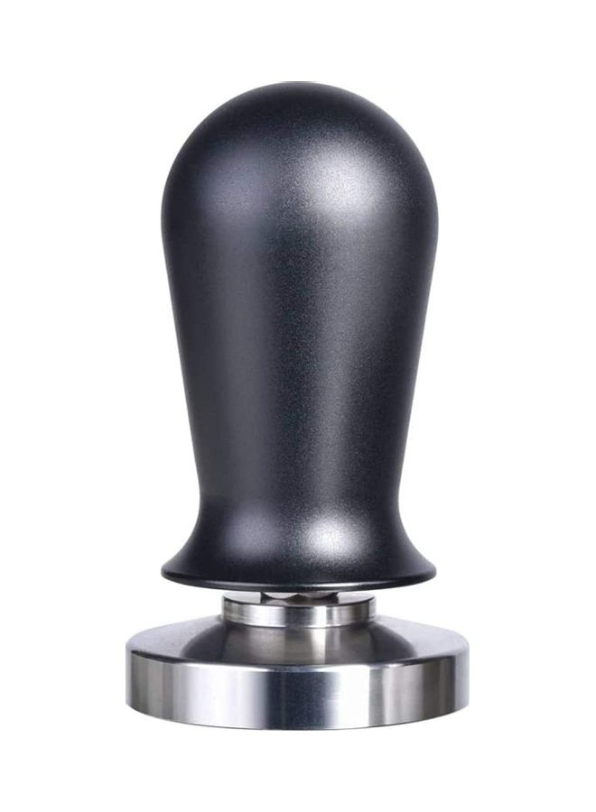 NIBEMINENT 53mm Coffee Tamper with Spring Loaded Handle Silver/Black - Image 1