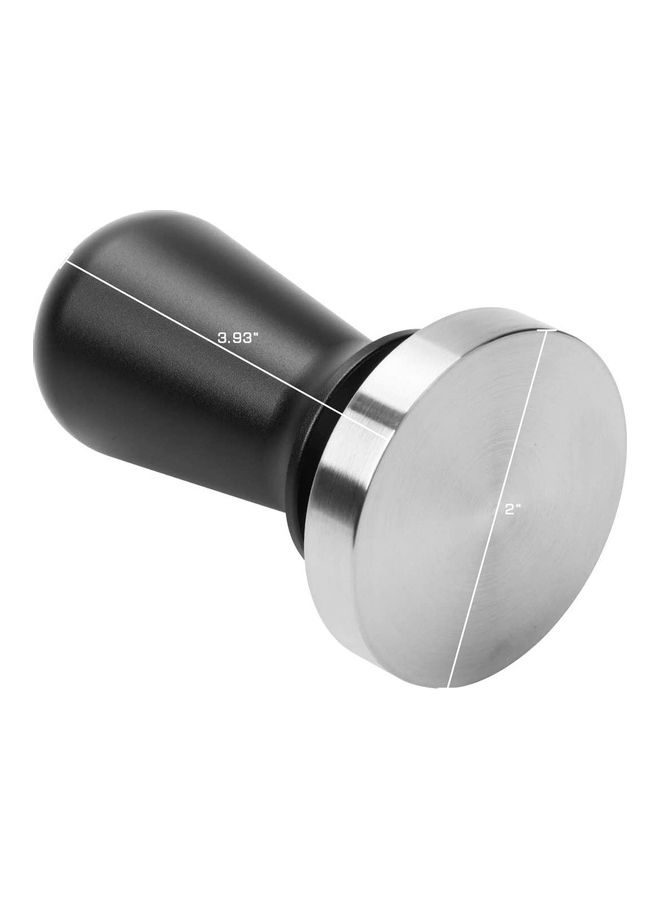 NIBEMINENT 53mm Coffee Tamper with Spring Loaded Handle Silver/Black - Image 3