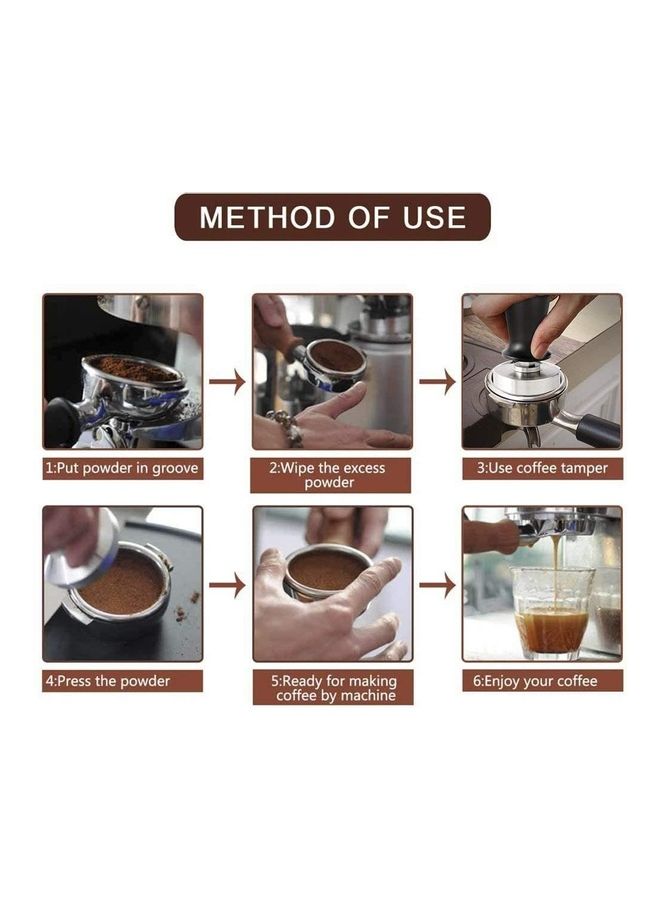 NIBEMINENT 53mm Coffee Tamper with Spring Loaded Handle Silver/Black - Image 4