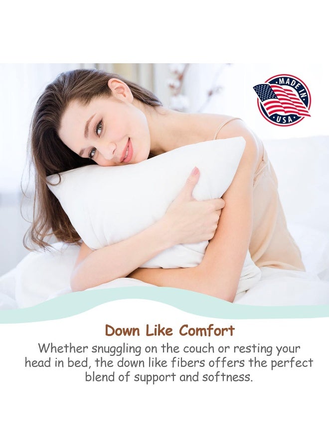 Pillowflex Synthetic Down Pillow Insert - 20x26 Down Alternative Pillow, Ultra Soft Standard Bed Sleeping Pillow, Large Rectangle Sham - 1 Decorative Pillow Form - Image 4