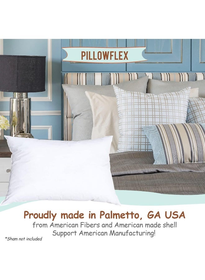 Pillowflex Synthetic Down Pillow Insert - 20x26 Down Alternative Pillow, Ultra Soft Standard Bed Sleeping Pillow, Large Rectangle Sham - 1 Decorative Pillow Form - Image 3