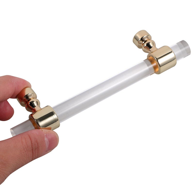 Silver Acrylic Cabinet Handle 96mm Hole Center 139mm Length Kitchen Drawer Pull - Image 5