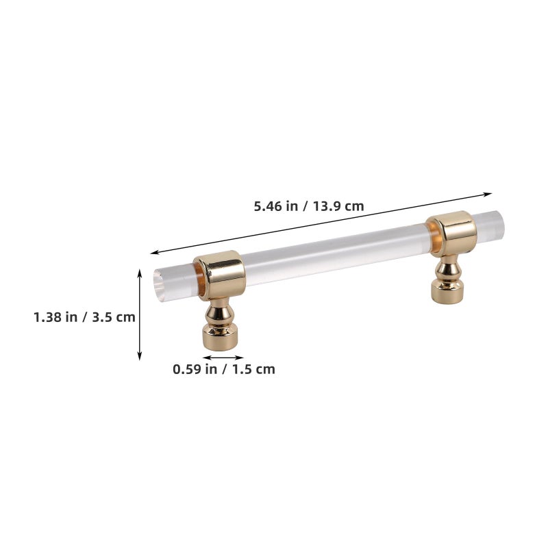 Silver Acrylic Cabinet Handle 96mm Hole Center 139mm Length Kitchen Drawer Pull - Image 3
