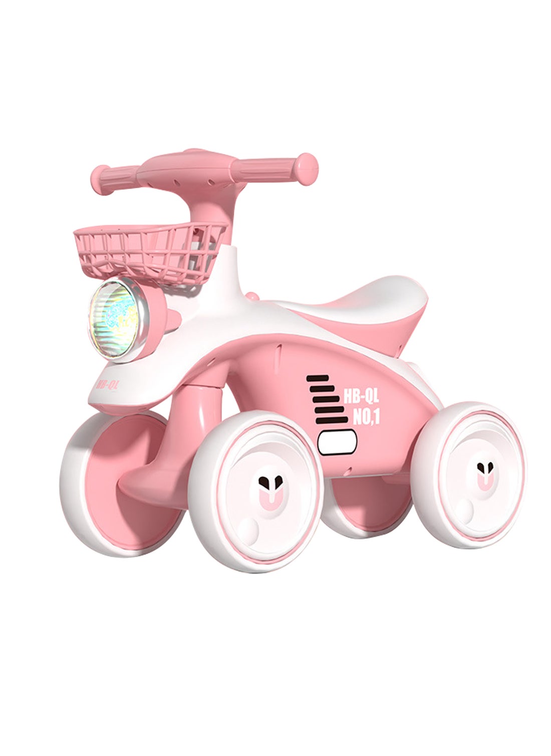 MaBaby Heads flashing children's balance bike with music Twisting bike with basket Balance bike ride-on swing toy 