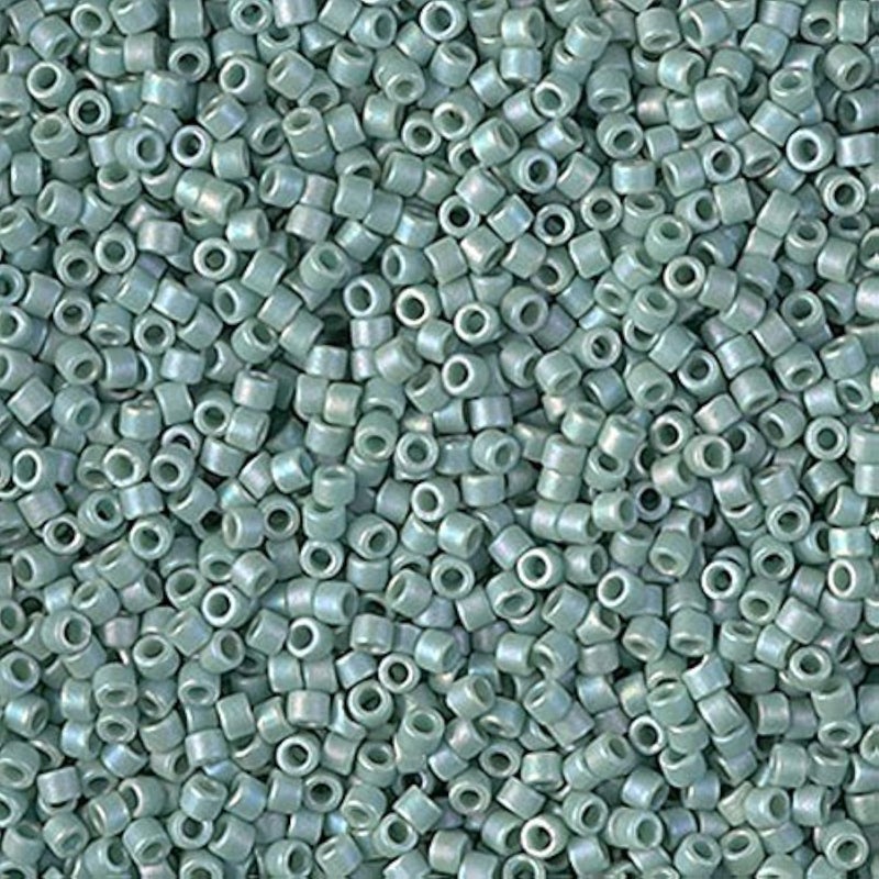 Miyuki Delica Seed Beads Size 110 Matte Opaque Glazed Sea Opal AB DB2313 72 Gram Tube