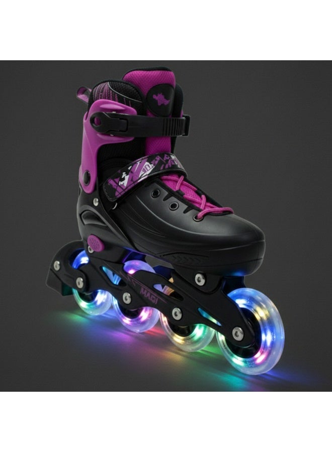 OVERS Inline and Roller Skates Shoes with All Wheels LED Lights Complete Set include Helmet and Protection - Image 2
