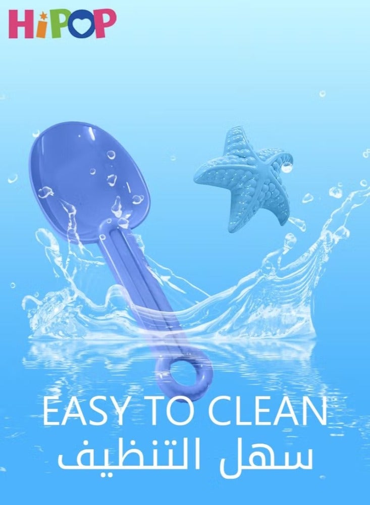 Dream Zone مجموعة ألعاب رمل الشاطئ، مع حقيبة شبكية، دلو رمل شفاف، ألعاب نموذجية، مجرفة، مشط، مجموعة ألعاب شاطئية خارجية للأطفال، الصغار، الأولاد والبنات (7 قطع) - Image 2