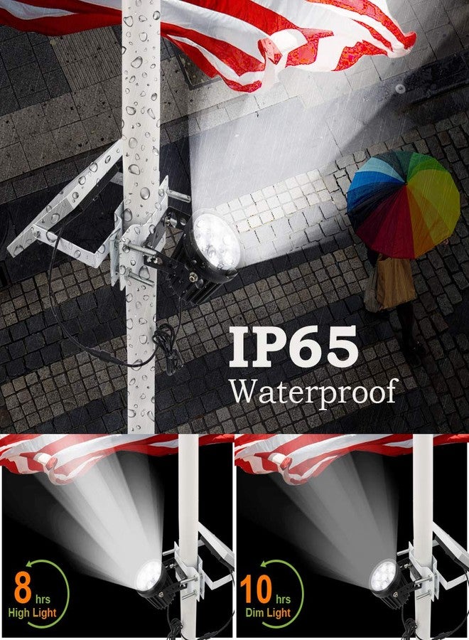 APONUO Solar Flagpole Light,Flag Pole Light Solar Powered Bracket Design Fits 1.4-3' Flag Pole 2 Brightness Dusk to Dawn IP65 Waterproof brightest for Flag Pole Outdoor Landscape Flag Patio(Cool White) - Image 4