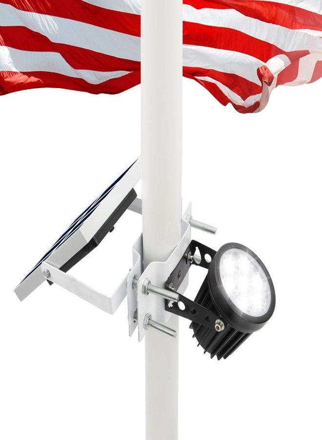 APONUO Solar Flagpole Light,Flag Pole Light Solar Powered Bracket Design Fits 1.4-3' Flag Pole 2 Brightness Dusk to Dawn IP65 Waterproof brightest for Flag Pole Outdoor Landscape Flag Patio(Cool White) - Image 1