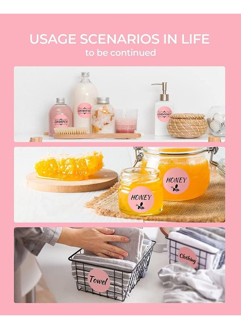 1 لفة ملصقات حرارية, 2.5 سم الوردي ذاتي اللاصق جولة الملصقات الحرارية المباشرة, متعددة الأغراض لفة ملصقات التسميات, طباعة واضحة, للتصميم, اسم العلامة ，حجم التسمية, ملصقات المكتب - Image 3