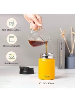 VAHDAM VAHDAM Vitality Flip Bottle - 300Ml, Yellow | Compact & Versatile for Hot/Cold Beverages | Vacuum Insulated, Double Wall | Eco-Friendly, Reusable & Sustainable Workout Sipper  - Image 2