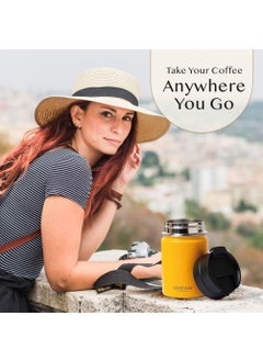 VAHDAM VAHDAM Vitality Flip Bottle - 300Ml, Yellow | Compact & Versatile for Hot/Cold Beverages | Vacuum Insulated, Double Wall | Eco-Friendly, Reusable & Sustainable Workout Sipper  - Image 4