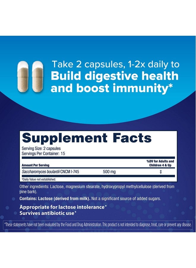 Florastor Probiotics For Digestive & Immune Health 30 Capsules Probiotics For Women & Men Dual Action Helps Flush Out Bad Bacteria & Boosts The Good With Our Unique Strain Saccharomyces Boulardii - Image 3