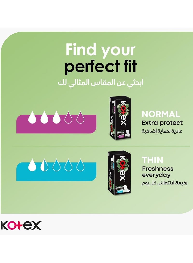 كوتكس فوط صحية كوتكس يومية قطنية طبيعية 30 فوطة - Image 3