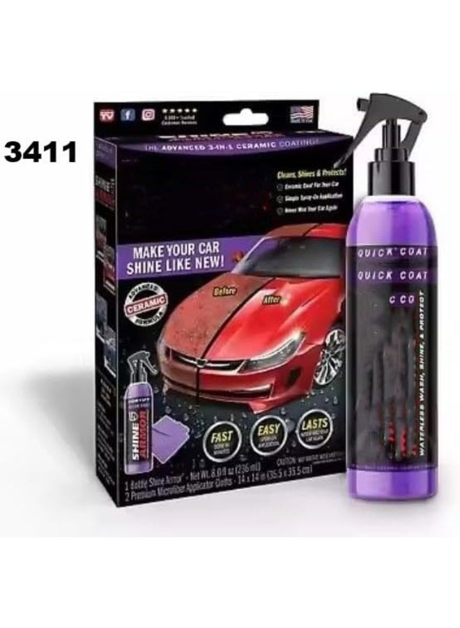 Generic Ceramic Coating - Car Wax Spray - Waterless Car Wash & Wax - Hydrophobic Top Coat Polish & Polymer Paint Sealant  - Image 5