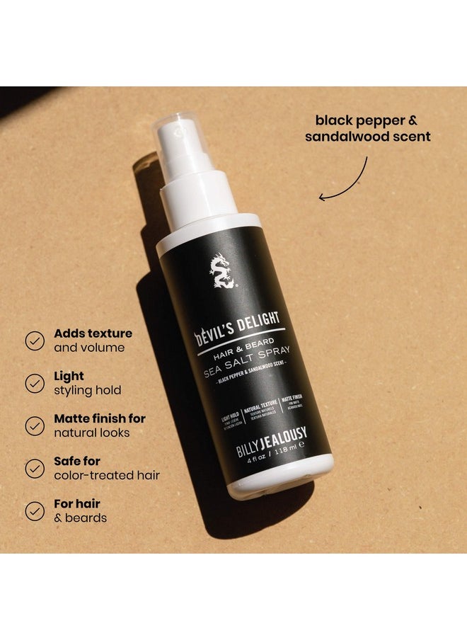 Billy Jealousy - Devil'S Delight Sea Salt Spray, Texturizing And Volumizing Hair Spray With Natural Conditioner, 4 Fl. Oz. - Image 1