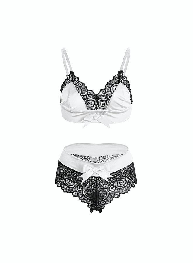 NIBEMINENT Women's Fashion Bra Suit Lace Splice Underwear Combination Removable Cushion Adjustable Shoulder Strap Set - Image 1