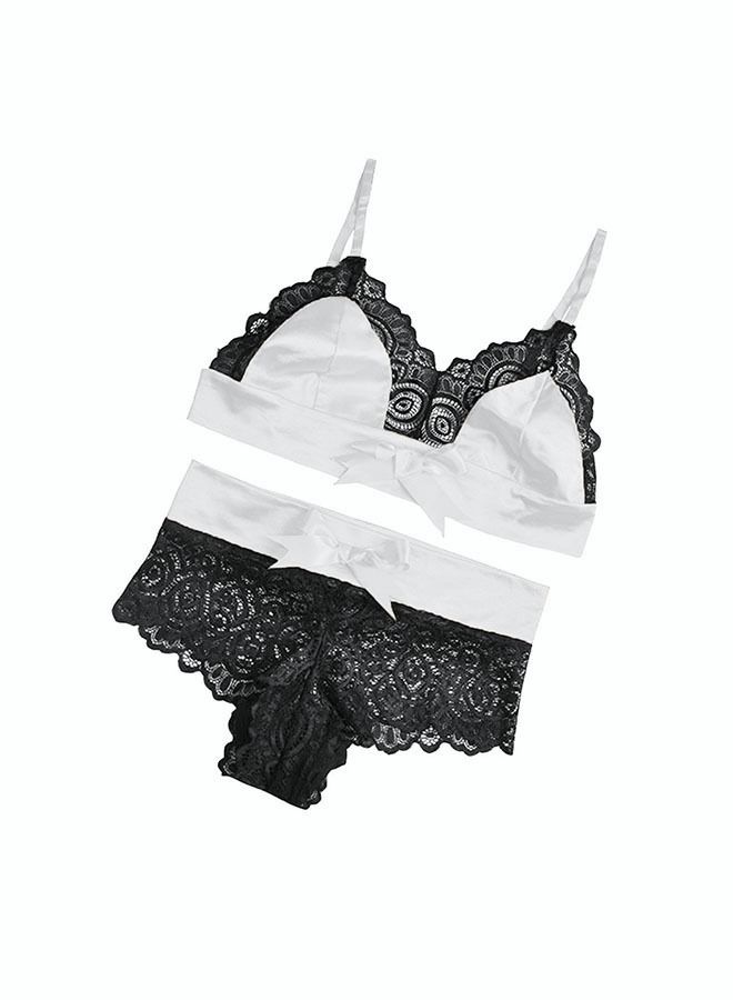 NIBEMINENT Women's Fashion Bra Suit Lace Splice Underwear Combination Removable Cushion Adjustable Shoulder Strap Set - Image 2