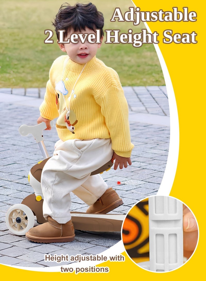 Luddy 2 in 1 Kick Scooter for Kids, with Flashing Light Wheels and Music, for Boys and Girls 1-3 Years - Image 3