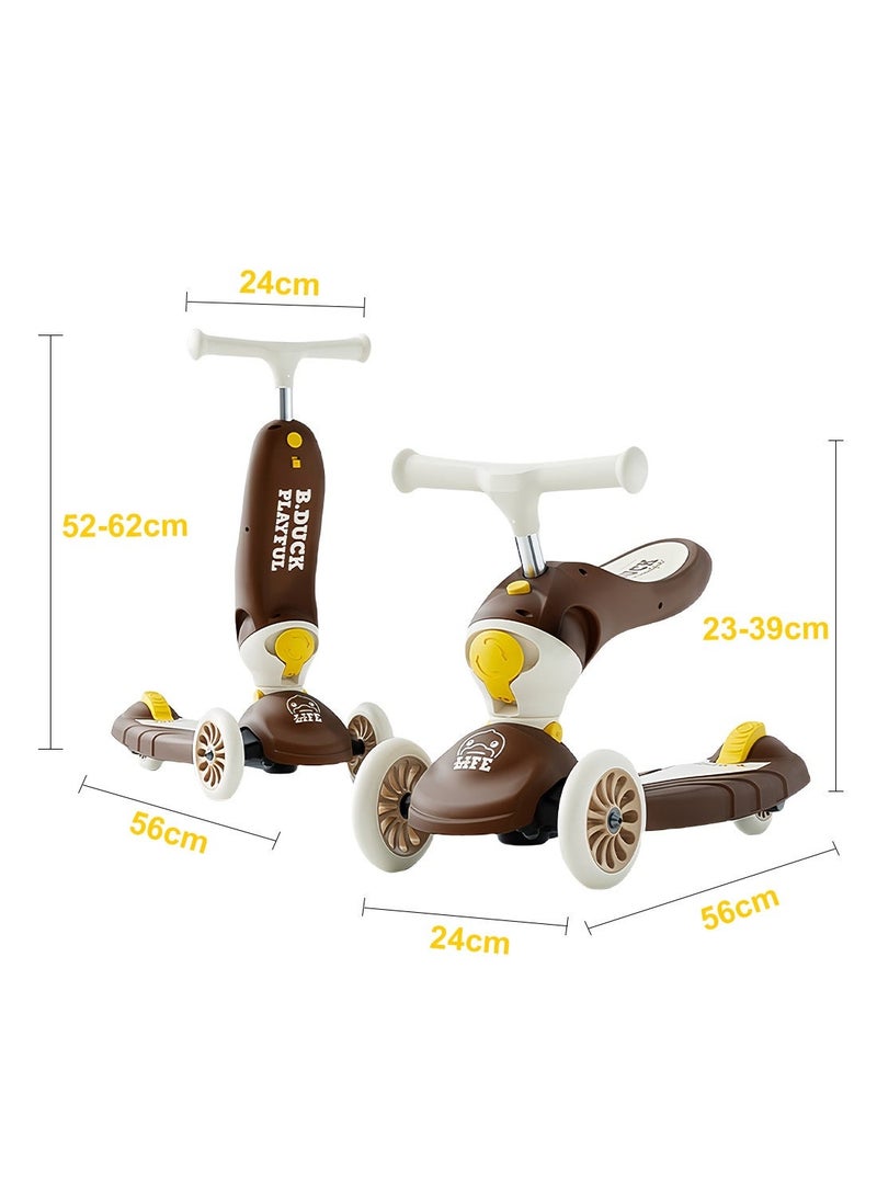Luddy 2 in 1 Kick Scooter for Kids, with Flashing Light Wheels and Music, for Boys and Girls 1-3 Years - Image 4