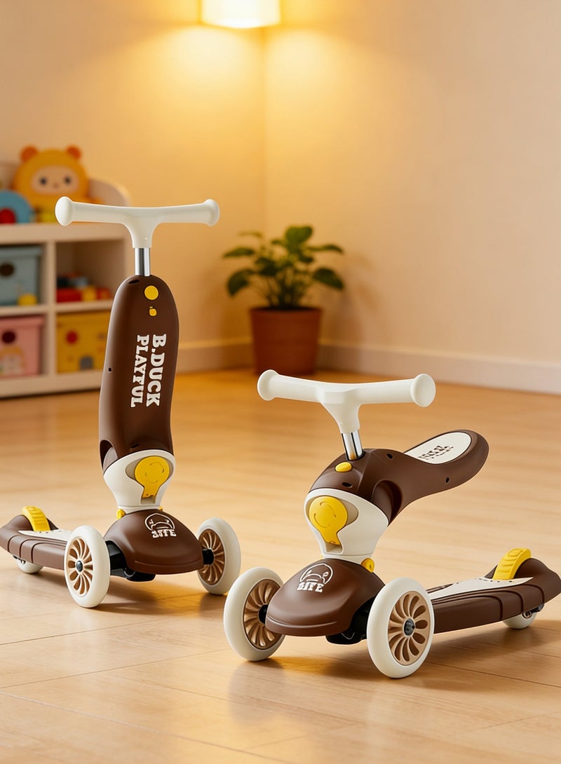 Luddy 2 in 1 Kick Scooter for Kids, with Flashing Light Wheels and Music, for Boys and Girls 1-3 Years - Image 1