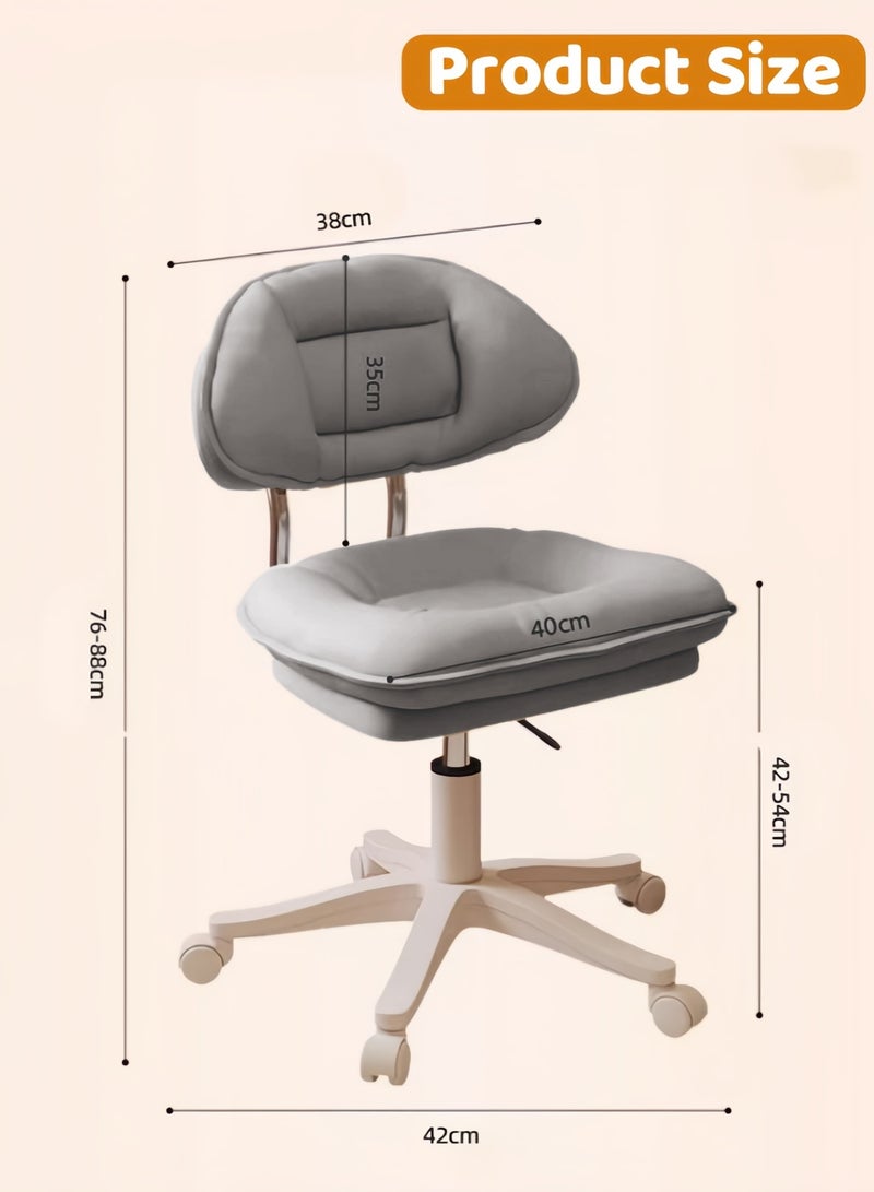 Optico Bar Stools Barstools with Backrest, Adjustable Bar Chairs Ergonomic Desk Chair, Criss Cross Chair PU Leather Swivel Study Chair Cross Legged Office Chair with Thicked Soft Seat Cushion Computer Task Vanity Chair Armless Study Chair with Silent Wheel & 12cm Adjustable Height  for Kitchen Island, Dining Room, Cafe - Image 3