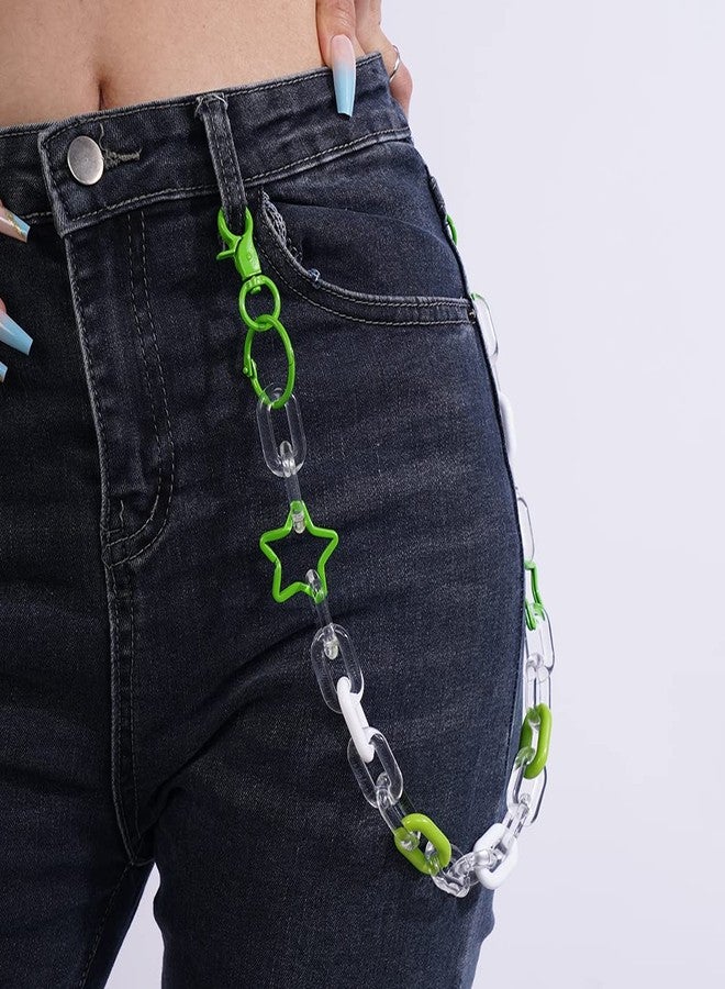 Wiwpar Acrylic Jeans Chain Trouser Wallet Pocket Chains Jean Pants Chain Keychain Body Chains Party Prom Accessory for Women (Green) - Image 4