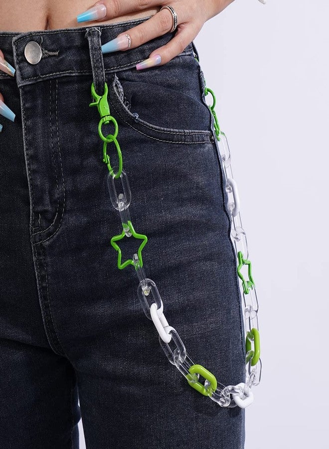 Wiwpar Acrylic Jeans Chain Trouser Wallet Pocket Chains Jean Pants Chain Keychain Body Chains Party Prom Accessory for Women (Green) - Image 5