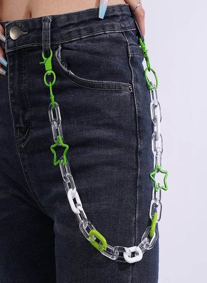 Wiwpar Acrylic Jeans Chain Trouser Wallet Pocket Chains Jean Pants Chain Keychain Body Chains Party Prom Accessory for Women (Green) - Image 3
