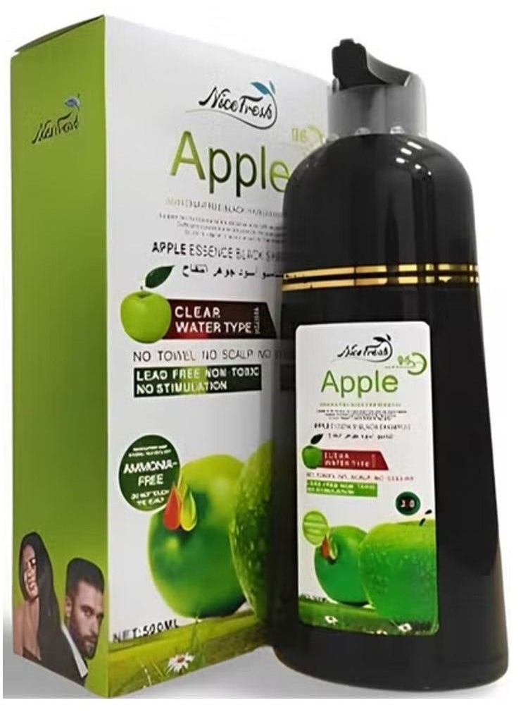 Nice Fresh - Apple Hair Color Shampoo Natural Black 2.0 96HR 500ml - Image 1