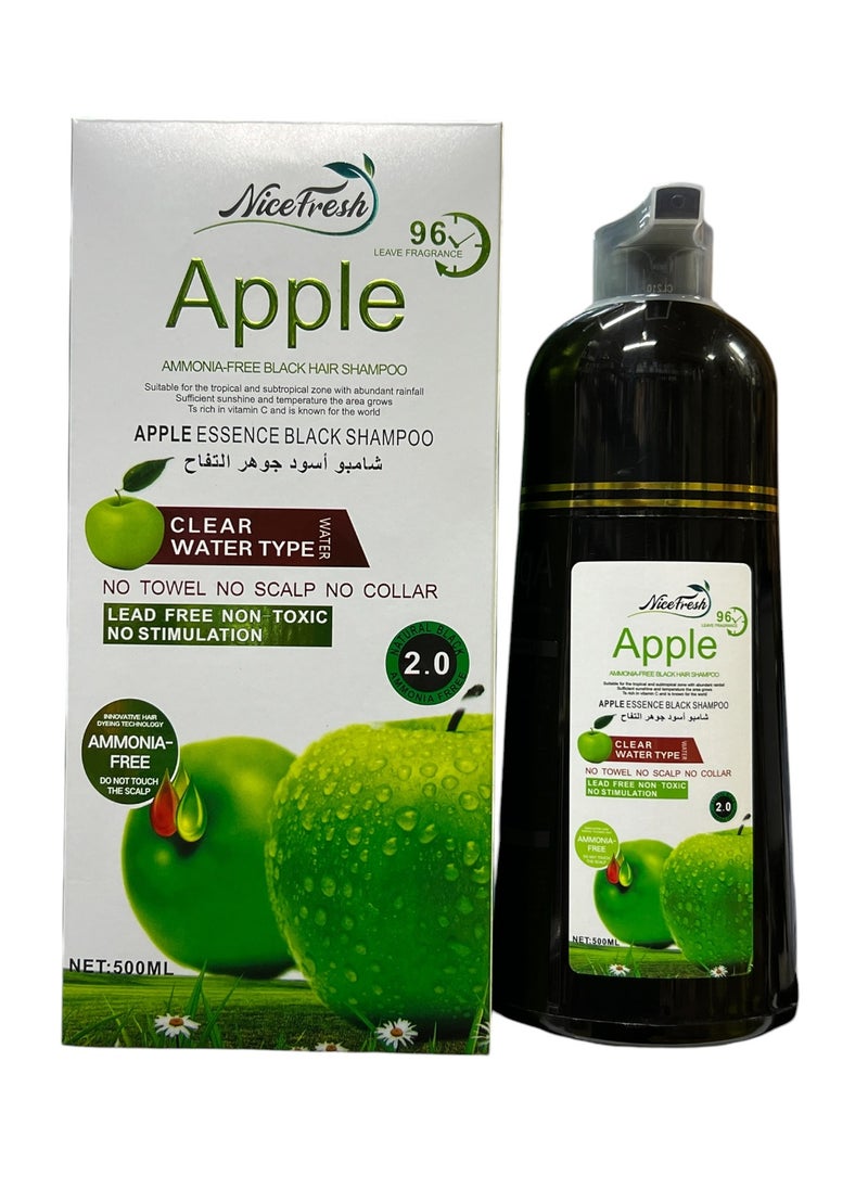 Nice Fresh - Apple Hair Color Shampoo Natural Black 2.0 96HR 500ml - Image 1