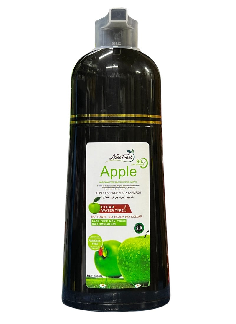 Nice Fresh - Apple Hair Color Shampoo Natural Black 2.0 96HR 500ml - Image 1