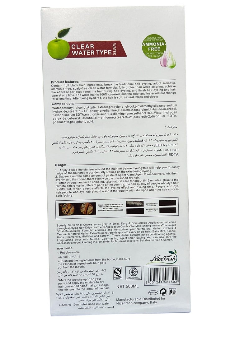 Nice Fresh - Apple Hair Color Shampoo Natural Black 2.0 96HR 500ml - Image 1