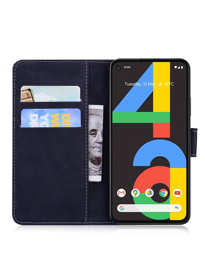 Zaboon Case For Google Pixel 4a 4G Skin Feel Pure Color Flip Leather Phone Case - Image 4