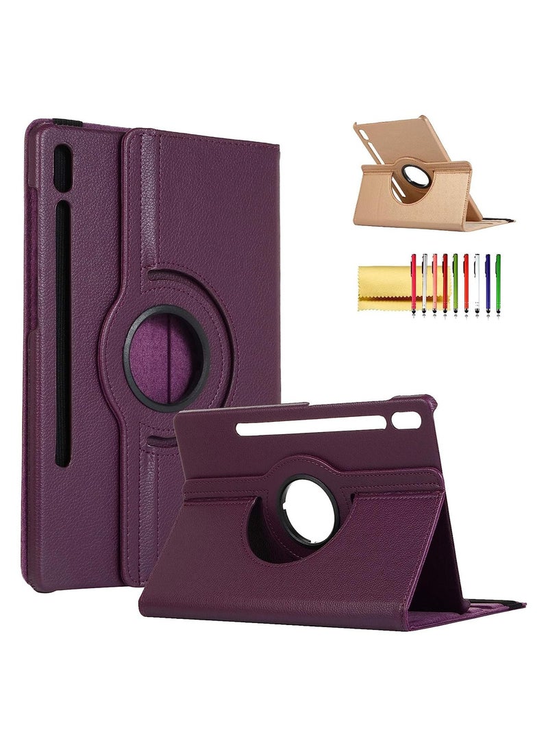 غطاء ذكي لجهاز Samsung Galaxy Tab S7 2020، جراب Techcircle Slim Folio Rotating Stand مع خاصية الإيقاظ/السكون التلقائي، جراب جلدي متعدد الزوايا للعرض - Image 1